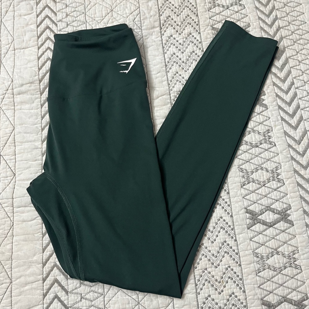 Gymshark Training Leggings Forest Green High Waisted Workout Activewear Medium